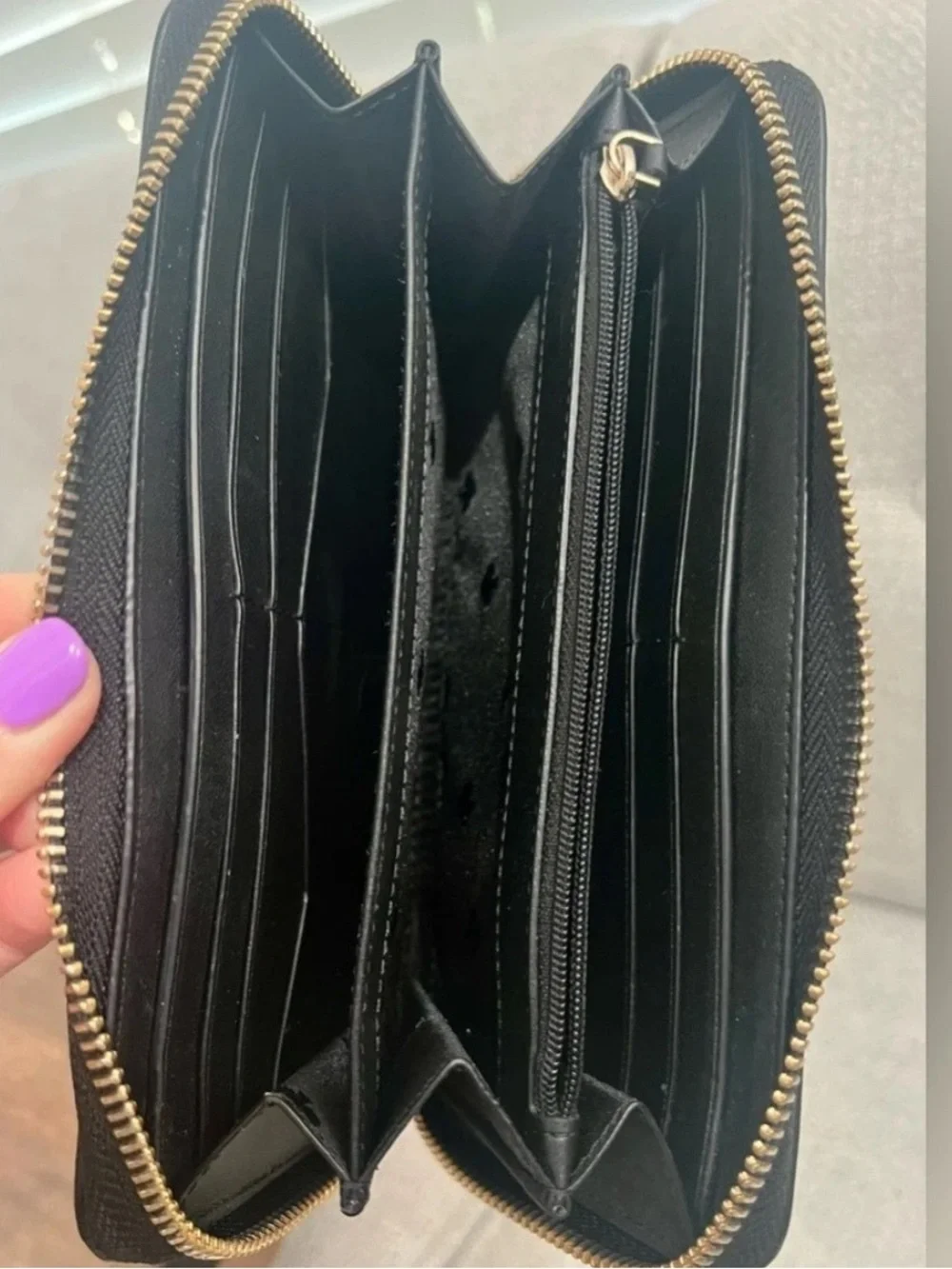 Kate Spade Brynn Large Continental Wallet Zip Around Black Exc Cond